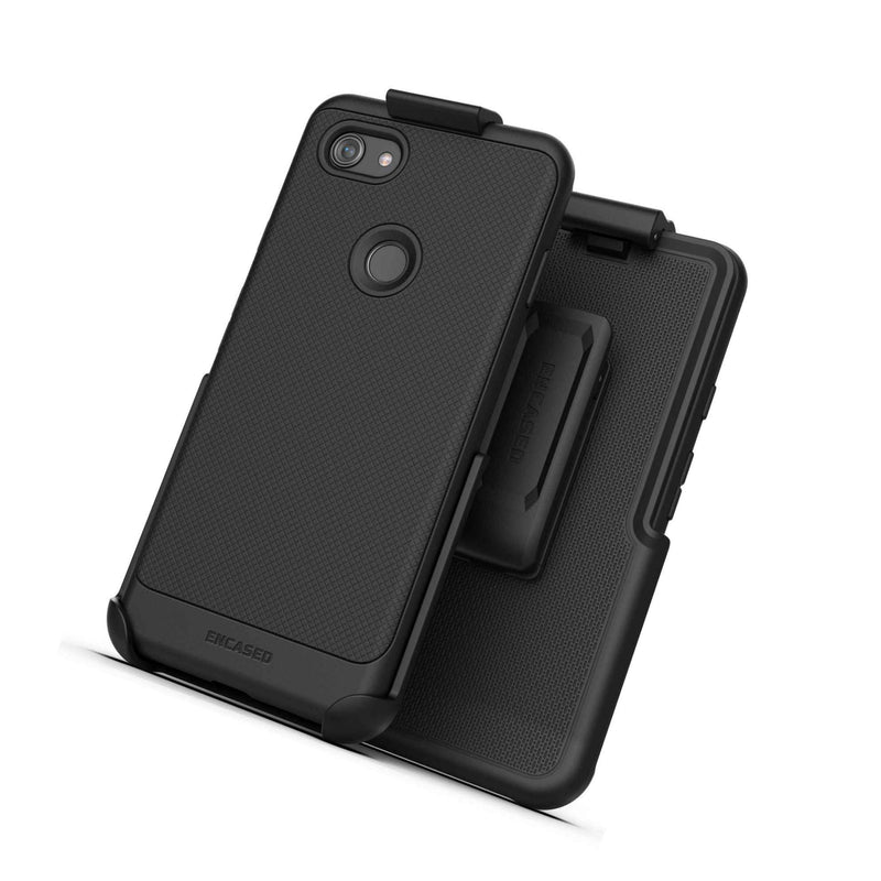 Google Pixel 3A Belt Clip Case Thin Armor Slim Grip Cover With Holster Black