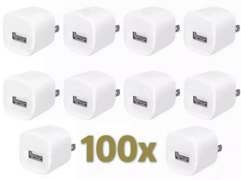 100X White 1A Usb Power Adapter Ac Home Wall Charger Us Plug For Iphone 5S 6 7 8