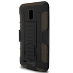 For Alcatel One Touch Conquest Case Gray Black Holster Hybrid Combo Hard Cover