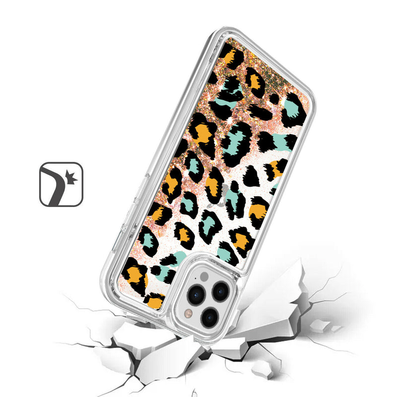 For Iphone 12 Pro 6 1 Only Design Water Quicksand Glitter Case Cover Animal E