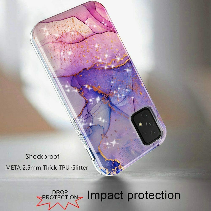 For Samsung Galaxy A52 5G Meta 2 5Mm Thick Tpu Glitter Design Case Cover H