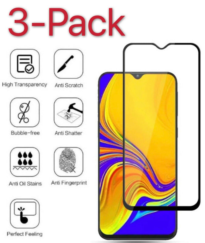 3 Pack Full Coverage Tempered Glass Screen Protector For Samsung Galaxy A10E
