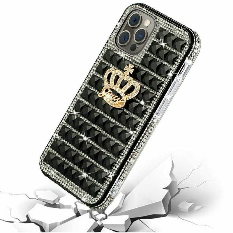 For Apple Iphone Xr Trendy Fashion Design Hybrid Case Cover Crown On Black