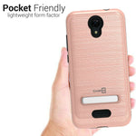 For Cricket Icon 2 Case Magnetic Metal Kickstand Rose Gold Hard Phone Cover