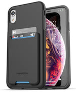 Iphone Xr Wallet Case Credit Card Id Holder Protective Cover Phantom Black