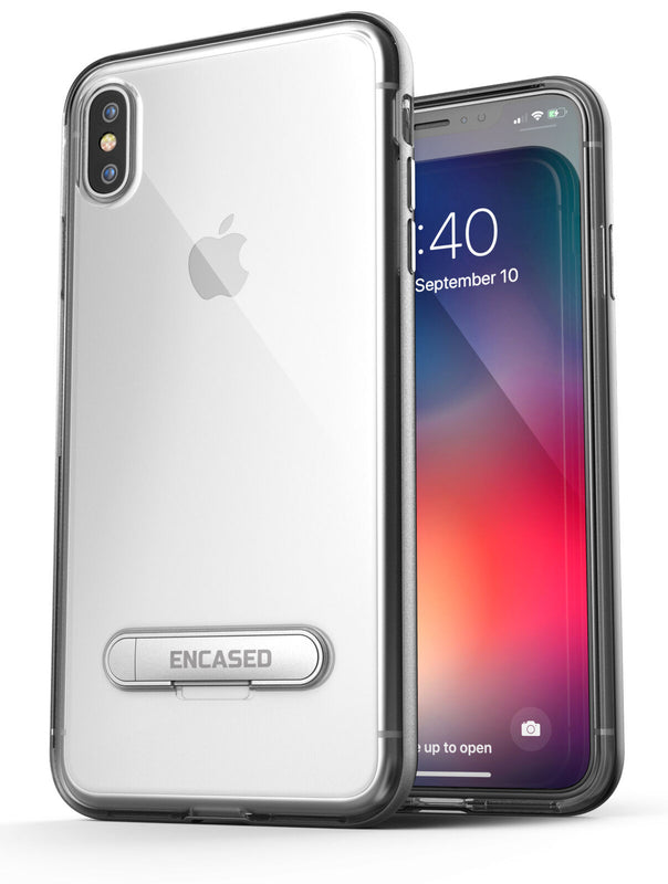 Iphone Xs Max Clear Case Cover Slim Transparent Kickstand Reveal Silver