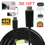 10Ft Type C To Tv Hdmi Cable Adapter Hdtv For Android Samsung Galaxy S9 S8 Plus