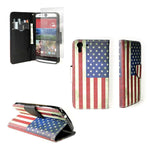 Card Wallet Case For Htc Desire Eye Card Folio Cover Lcd Protector Usa Flag