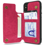Pink Wallet Case For Apple Iphone Xs X Phone Cover With Credit Card Slots