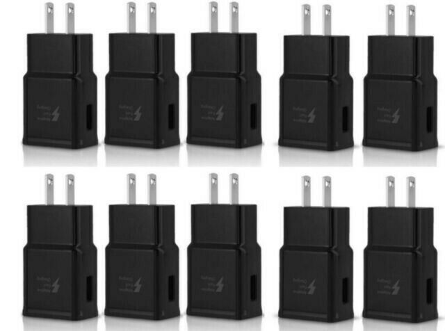 10 Pack Adaptive Fast Charging Wall Charger Adapter For Samsung Note 4 5 S6 7
