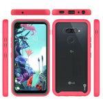 Pink Trim Hard Cover Full Body Heavy Duty Shockproof Phone Case For Lg Q70