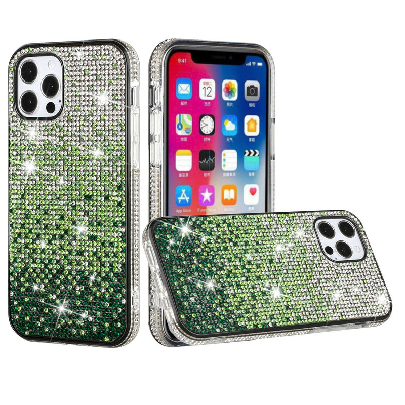 For Apple Iphone Xr Party Diamond Bumper Bling Hybrid Case Cover Green