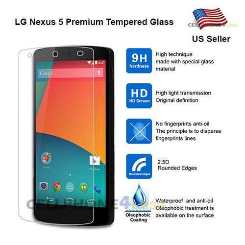 Lg Google Nexus 5 Tempered Glass Screen Protector Film Guard Retail Package