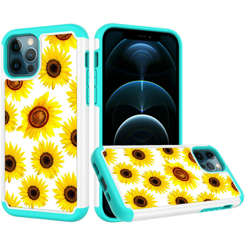 For Apple Iphone 11 Pro Max Xs Max Beautiful Leather Feel Tuff Case Sun Flower