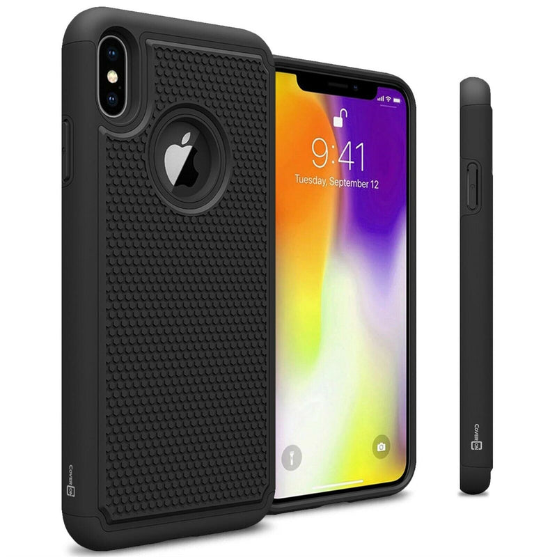 Black Hybrid Slim Hard Protective Cover Phone Case For Apple Iphone Xs Max