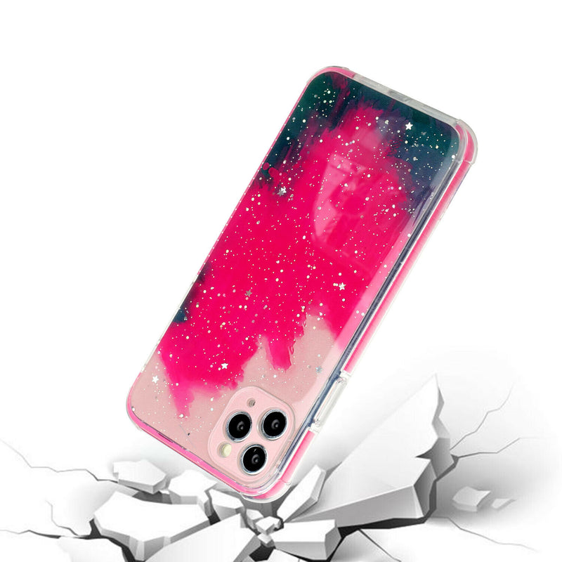 For Iphone 12 Pro Holi Colorful Epoxy Glitter Hybrid Tpu Case Cover B