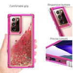 For Samsung Galaxy Note 20 Ultra Case Liquid Glitter Pink Frame Phone Cover