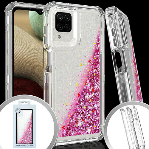Pkg 3 In 1 For Samsung A12 Glitter Motion Clear