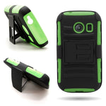 Belt Holster Case Neon Green Black Tough Cover For Samsung Galaxy Ace Style