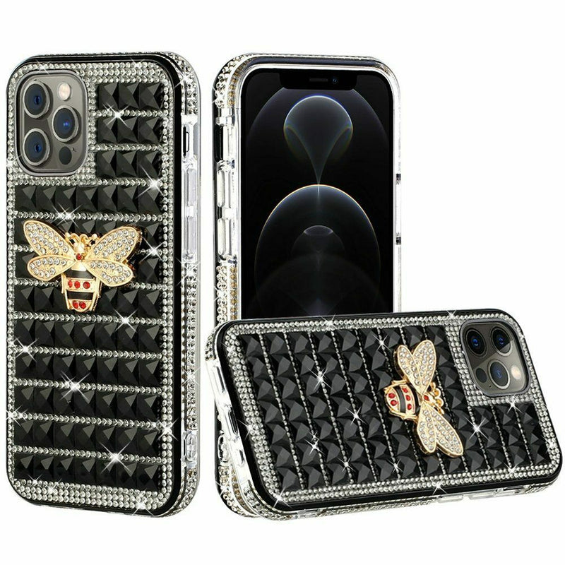 For Iphone 12 Pro 6 1 Only Trendy Fashion Design Hybrid Case Cover Bee On Black