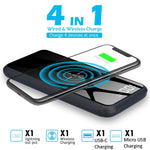 10000Mah Power Bank Qi Wireless Charging 4In1 Usb Portable Slim Battery Charger