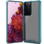 Clear Blue Trim Hybrid Slim Cover Phone Case For Samsung Galaxy S21 Ultra 5G