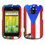 Hard Cover Protector Case For Zte Radiant Z740 Sonata 4G Puerto Rican Flag