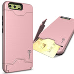 Faux Brushed Metal Slim Phone Cover Case For Huawei P10 Rose Gold