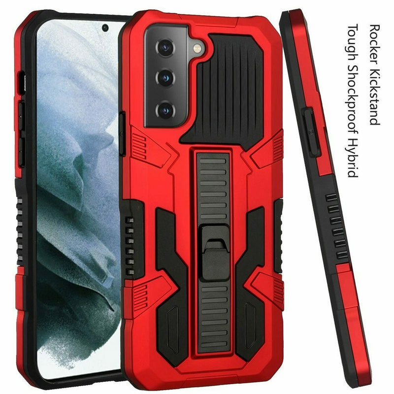 For Samsung Galaxy S21 S30 Rocker Kickstand Tough Shockproof Case Cover Red