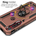 For Motorola Moto G8 Play G8 Plus One Macro Case Ring Metal Plate Rose Gold