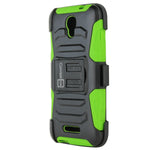 For Alcatel One Touch Elevate Case Neon Green Black Holster Hybrid Clip Cover