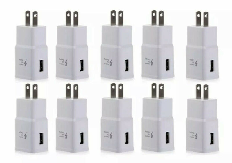 10Pk Adaptive Fast Charging Wall Charger For Oem Samsung Galaxy S7 S8 S9 Note 8
