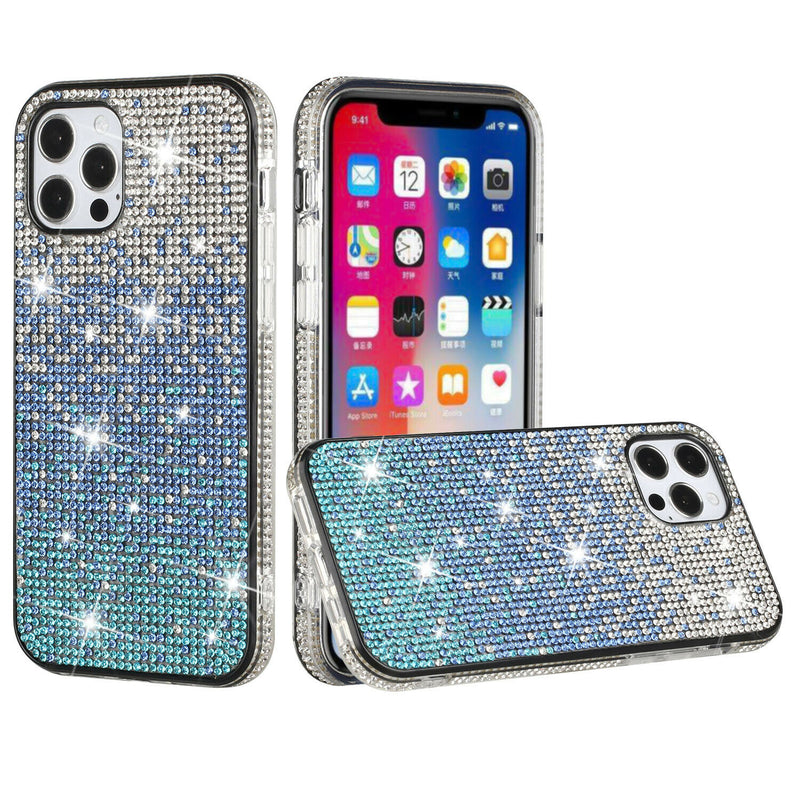 For Apple Iphone Xr Party Diamond Bumper Bling Hybrid Case Cover Blue