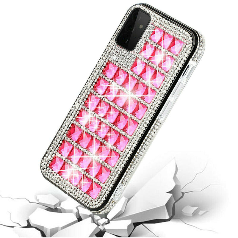 For Samsung Galaxy A52 5G Bling Diamond Shiny Crystal Case Cover Hot Pink