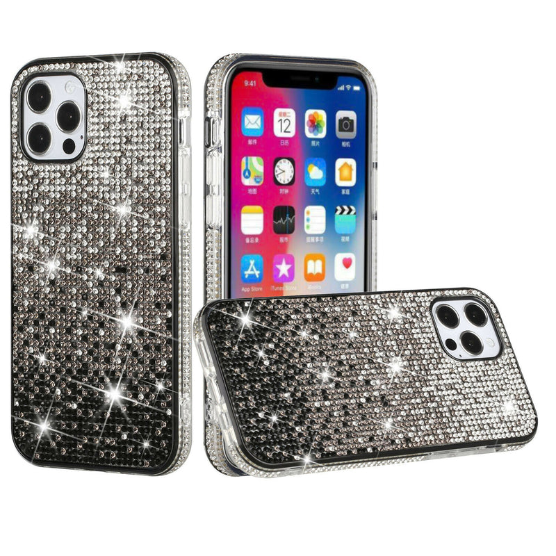 For Apple Iphone Xr Party Diamond Bumper Bling Hybrid Case Cover Black