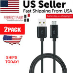 2X Oem Spec Original Usb Cable Fast Charger For Samsung Galaxy S7 S6 Note Black