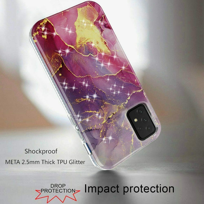 For Samsung Galaxy A52 5G Meta 2 5Mm Thick Tpu Glitter Design Case Cover D