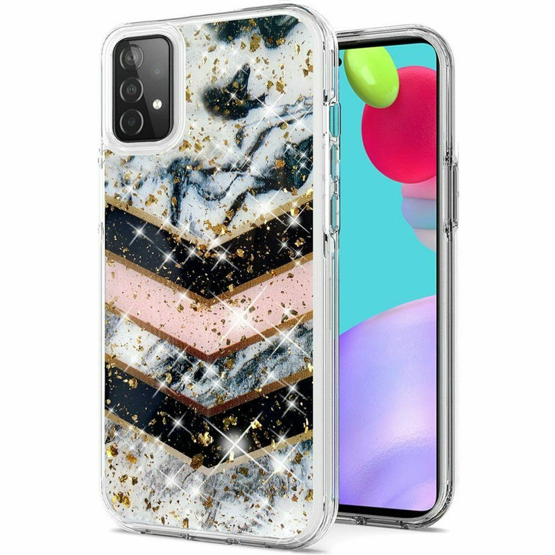 For Samsung Galaxy A52 5G Magnificent Epoxy Glitter Case Cover Luxury Marble