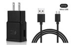 Fast Rapid Wall Charger Charging Cable Cord For Samsung Galaxy J3 J7 S6 S7 Black