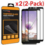 2 Pack For Lg Stylo 4 2018 Full Cover Tempered Glass Screen Protector Black