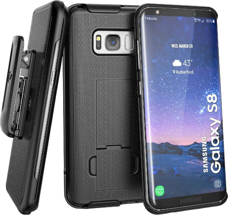 For Samsung Galaxy S8 Belt Clip Holster Case Black Duraclip Combo Encased