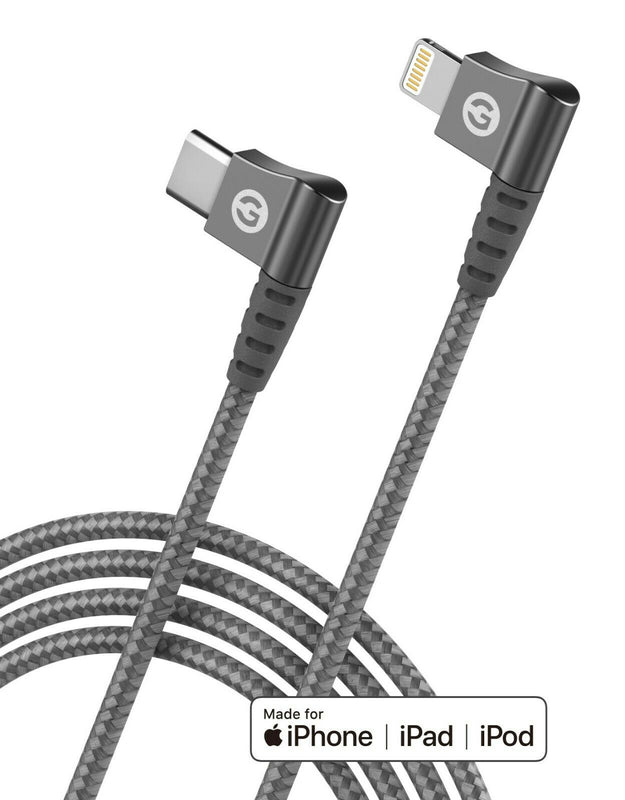 Usb C Lightning Cable Braided Right Angle Apple Mfi Charger Cord 3Ft For Iphone