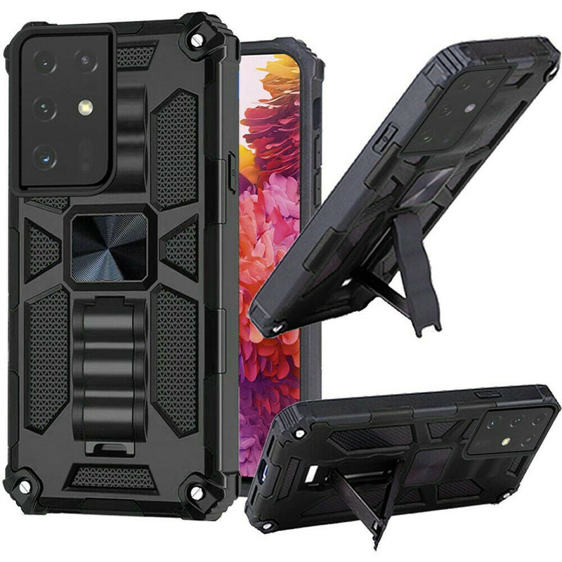 For Samsung S21 Ultra S30 Ultra 7 1Inch Machine Magnetic Kickstand Case Black
