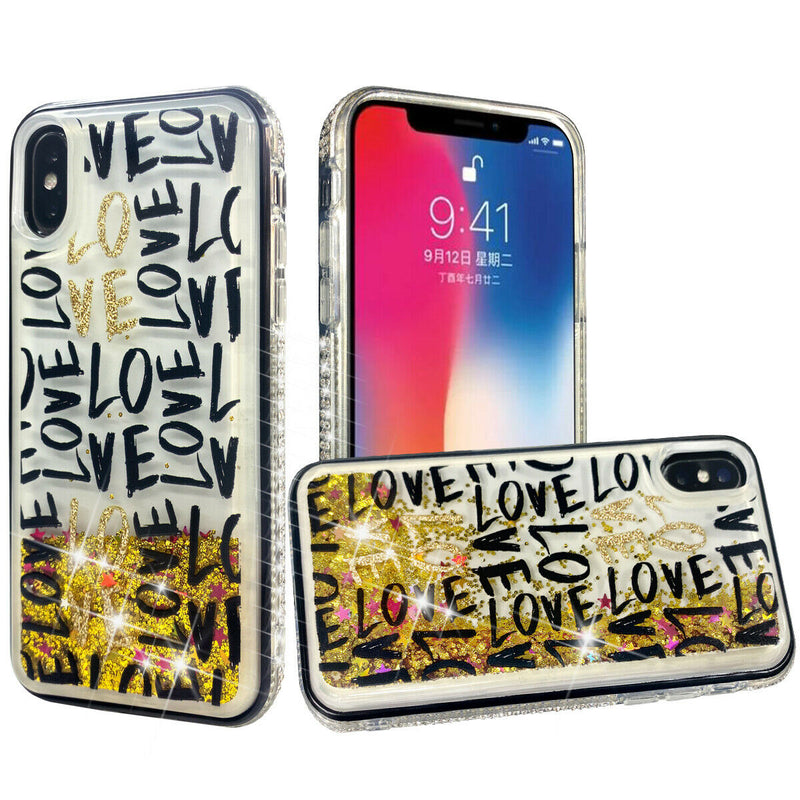 For Apple Iphone 11 Pro Max Xi6 5 Quicksand Diamond Bumper Case Love In Gold