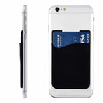5X Silicone Credit Card Holder Cell Phone Wallet Pocket Sticker Adhesive Black