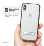 Iphone Xs Max Clear Case Cover Slim Transparent Kickstand Reveal Silver