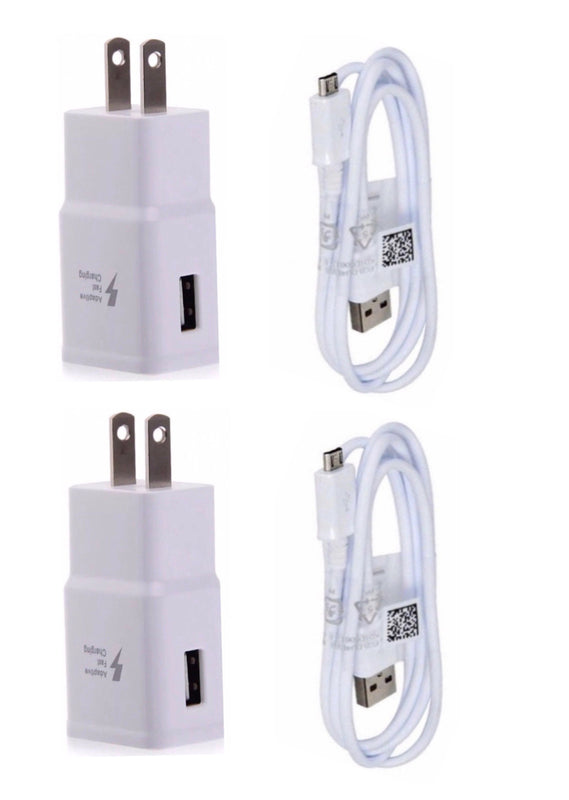 2Pack Fast Rapid Wall Charger Charging Cable Cord For Samsung Galaxy S6 S7 Edge