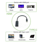 Usb Type C Male To Hdmi Female Adapter Cable For Cell Phone Tablet Hdtv Us