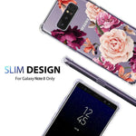 Galaxy Note 8 Case For Women Clear With Cute Flowers Design Shockproof