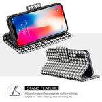 The Trndy Leather Flip Wallet Case For Iphone Xs Max Hounds Tooth